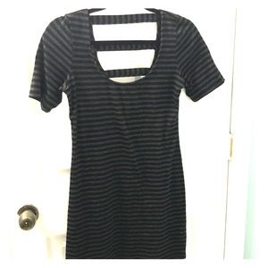 Gray and black stripped dress